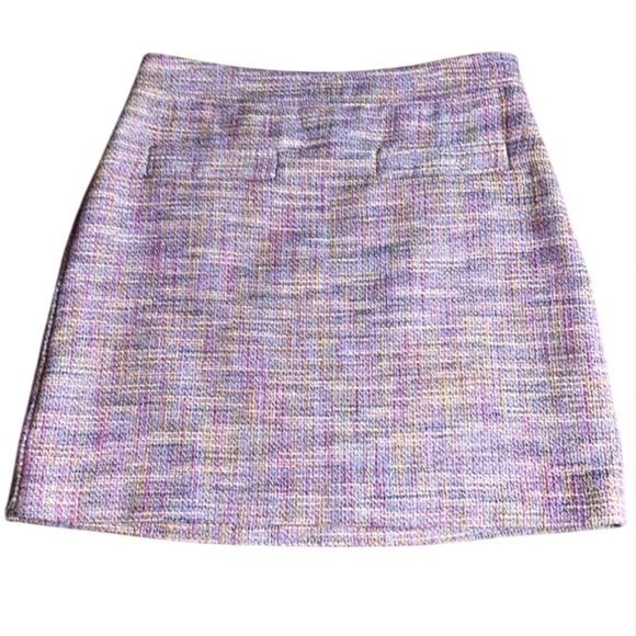 LOFT Petite Tweed Pocket Shift Skirt- Coral Multi Color- 2P - Picture 3 of 9